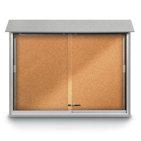 United Visual Products Outdoor Enclosed Combo Board, 72"x36", Bronze Frame/Green & Buff UVCB7236ODBZ-GREEN-BUFF